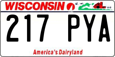 WI license plate 217PYA