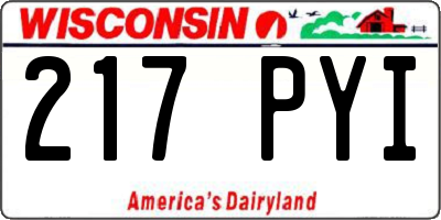 WI license plate 217PYI