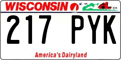 WI license plate 217PYK