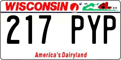 WI license plate 217PYP