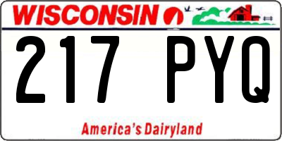 WI license plate 217PYQ