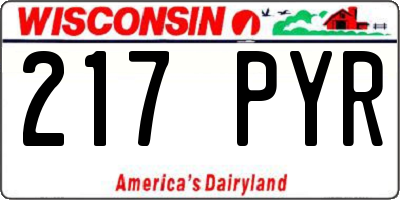 WI license plate 217PYR