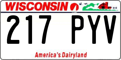 WI license plate 217PYV