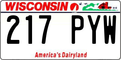 WI license plate 217PYW
