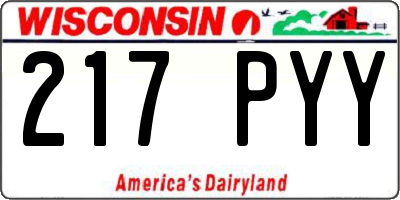 WI license plate 217PYY