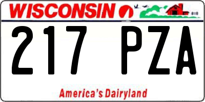 WI license plate 217PZA