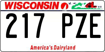 WI license plate 217PZE