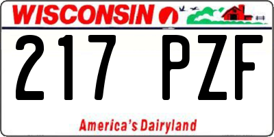 WI license plate 217PZF