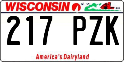 WI license plate 217PZK