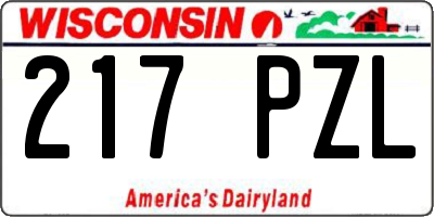 WI license plate 217PZL