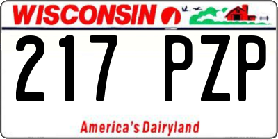 WI license plate 217PZP