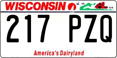 WI license plate 217PZQ