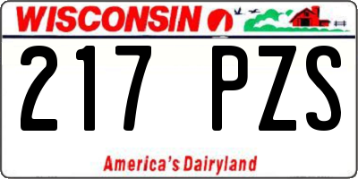 WI license plate 217PZS