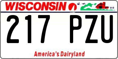 WI license plate 217PZU
