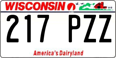 WI license plate 217PZZ