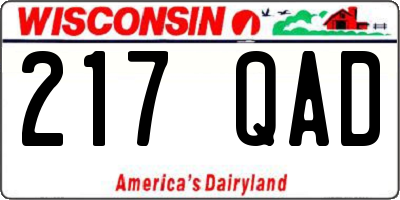 WI license plate 217QAD