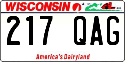 WI license plate 217QAG