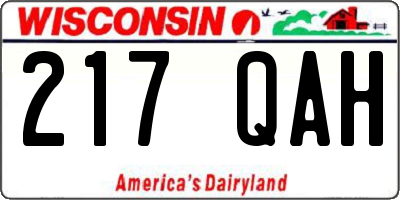 WI license plate 217QAH