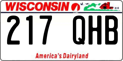 WI license plate 217QHB
