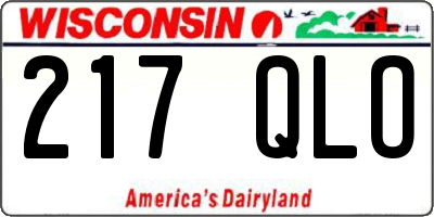 WI license plate 217QLO
