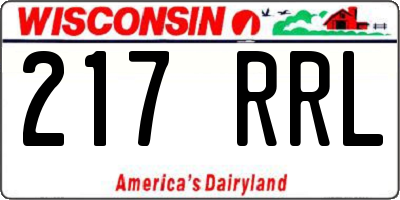 WI license plate 217RRL