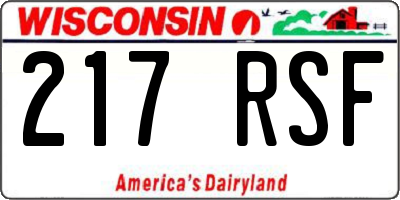 WI license plate 217RSF