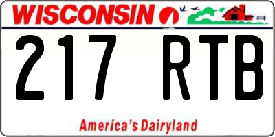 WI license plate 217RTB