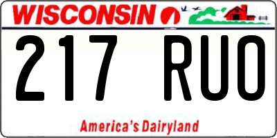 WI license plate 217RUO