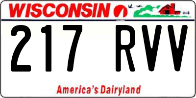 WI license plate 217RVV