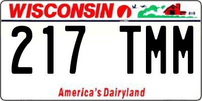 WI license plate 217TMM