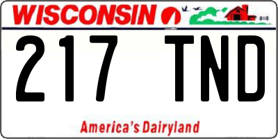 WI license plate 217TND