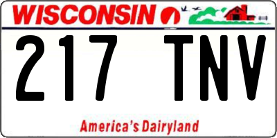 WI license plate 217TNV