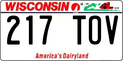 WI license plate 217TOV