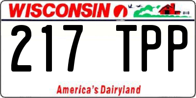 WI license plate 217TPP