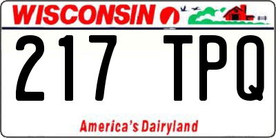 WI license plate 217TPQ