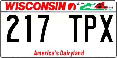WI license plate 217TPX