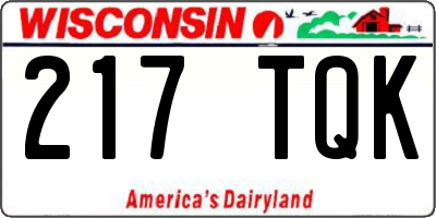 WI license plate 217TQK