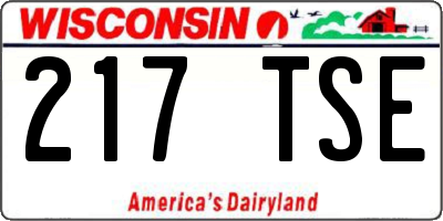 WI license plate 217TSE