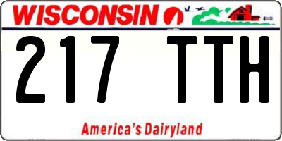WI license plate 217TTH