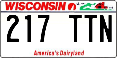 WI license plate 217TTN