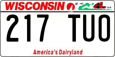 WI license plate 217TUO