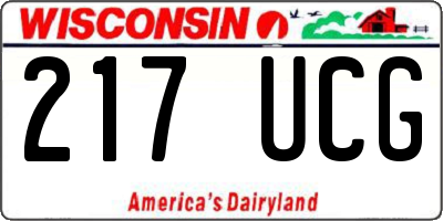 WI license plate 217UCG