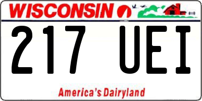 WI license plate 217UEI