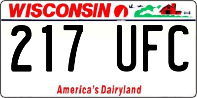 WI license plate 217UFC