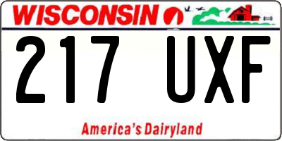 WI license plate 217UXF