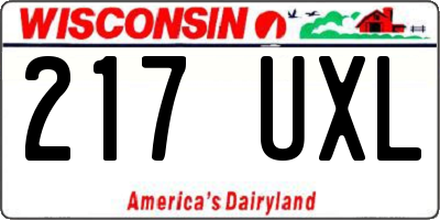 WI license plate 217UXL