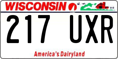 WI license plate 217UXR