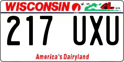 WI license plate 217UXU