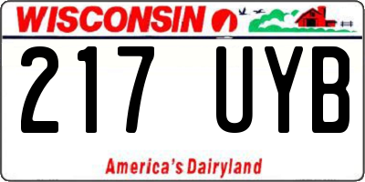 WI license plate 217UYB