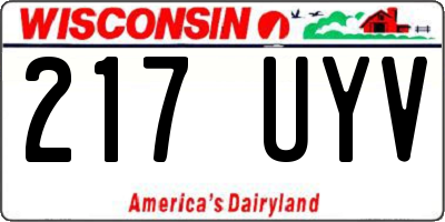 WI license plate 217UYV